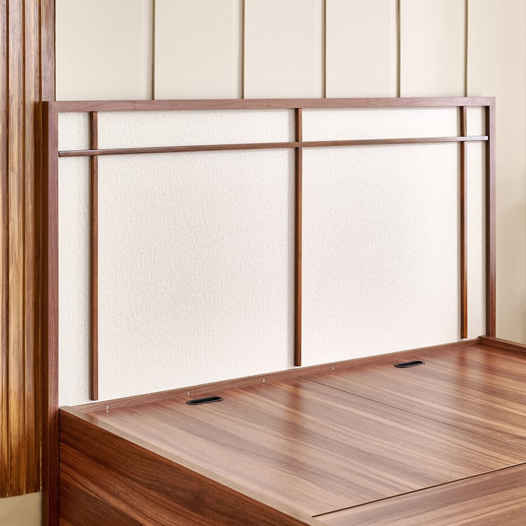 Shoji Akira King Bed with Box Storage - Brown