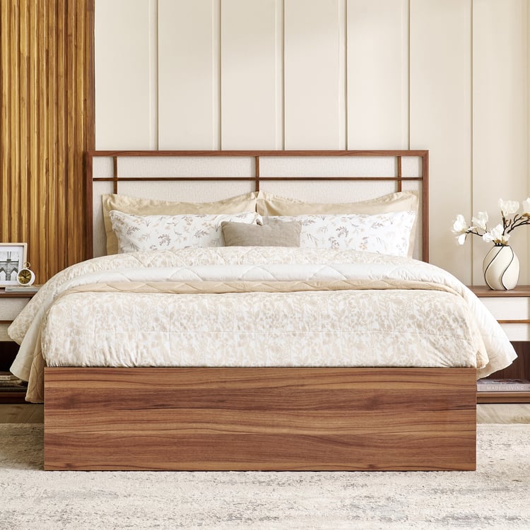 Shoji Akira King Bed with Hydraulic Storage - Brown
