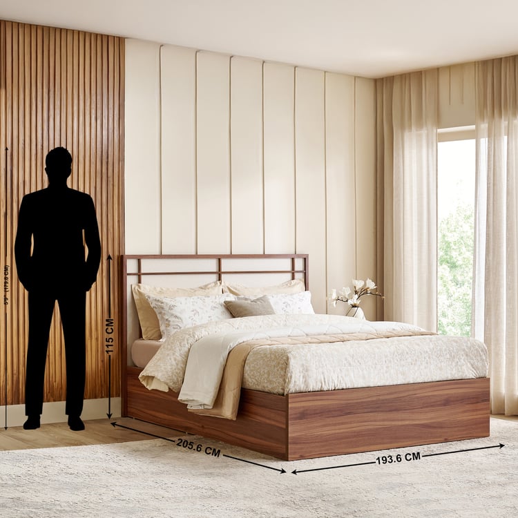 Shoji Akira King Bed with Hydraulic Storage - Brown