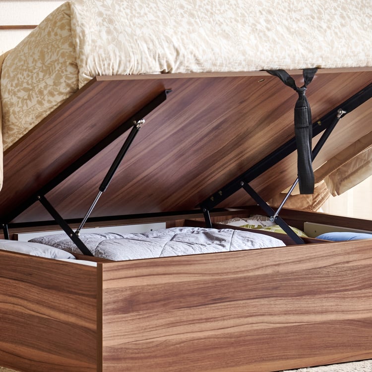 Shoji Akira King Bed with Hydraulic Storage - Brown