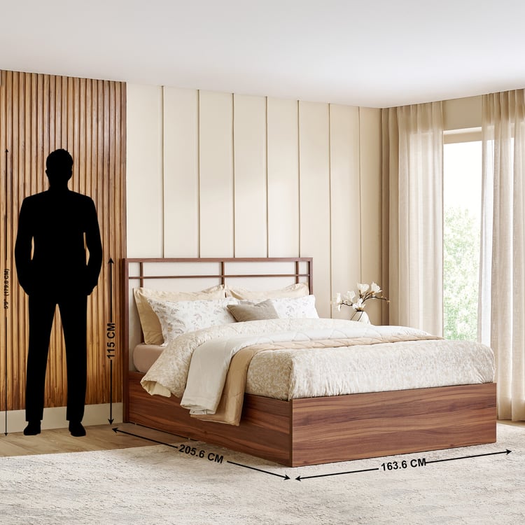 Shoji Akira Queen Bed with Hydraulic Storage - Brown