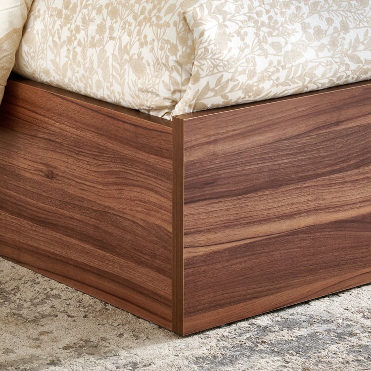 Shoji Zen King Bed with Hydraulic Storage - Brown