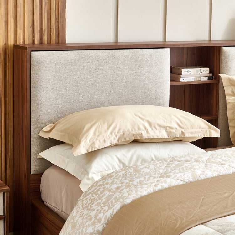 Shoji Zen King Bed with Hydraulic Storage - Brown