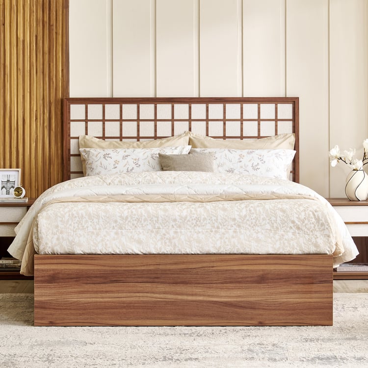 Shoji Koushi Queen Bed with Hydraulic Storage - Brown