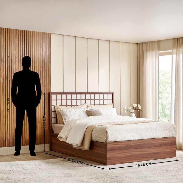 Shoji Koushi Queen Bed with Hydraulic Storage - Brown