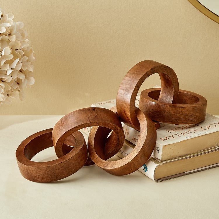 Splendid Dastkari Keith Wood Chain Link Table Accent - Large