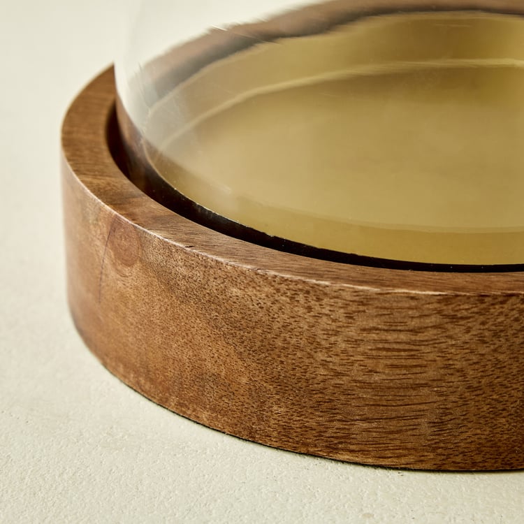 Splendid Dastkari Keith Mango Wood Hurricane Candle Holder - Large