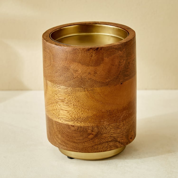 Splendid Dastkari Keith Mango Wood Pillar Candle Holder - Large