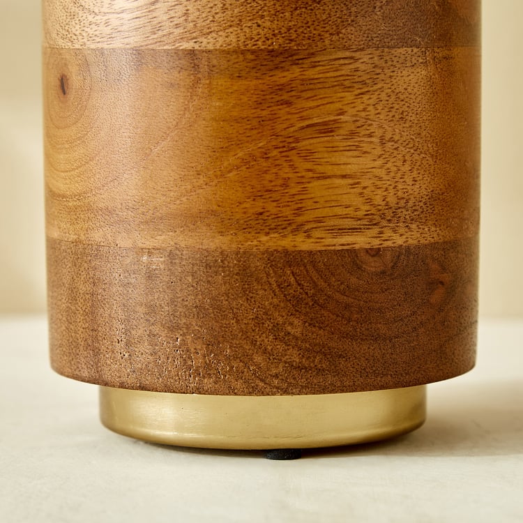 Splendid Dastkari Keith Mango Wood Pillar Candle Holder - Large