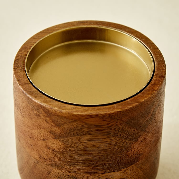 Splendid Dastkari Keith Mango Wood Pillar Candle Holder - Small