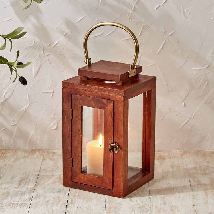 Splendid Dastkari Keith Mango Wood Lantern - Small