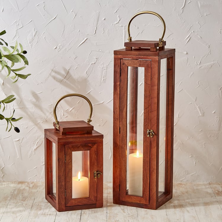 Splendid Dastkari Keith Mango Wood Lantern - Small