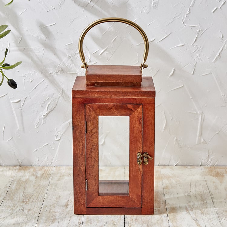 Splendid Dastkari Keith Mango Wood Lantern - Small