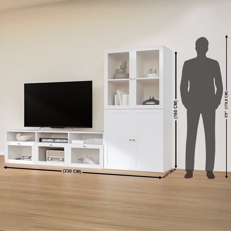 Soho Large TV Unit with Multipurpose Cabinet - White