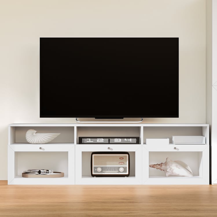 Soho Large TV Unit with Multipurpose Cabinet - White