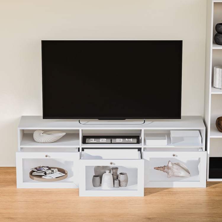 Soho Large TV Unit with Multipurpose Case - White