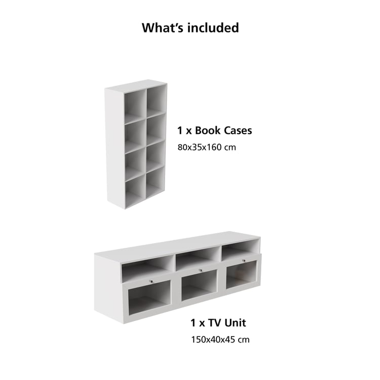 Soho Large TV Unit with Multipurpose Case - White