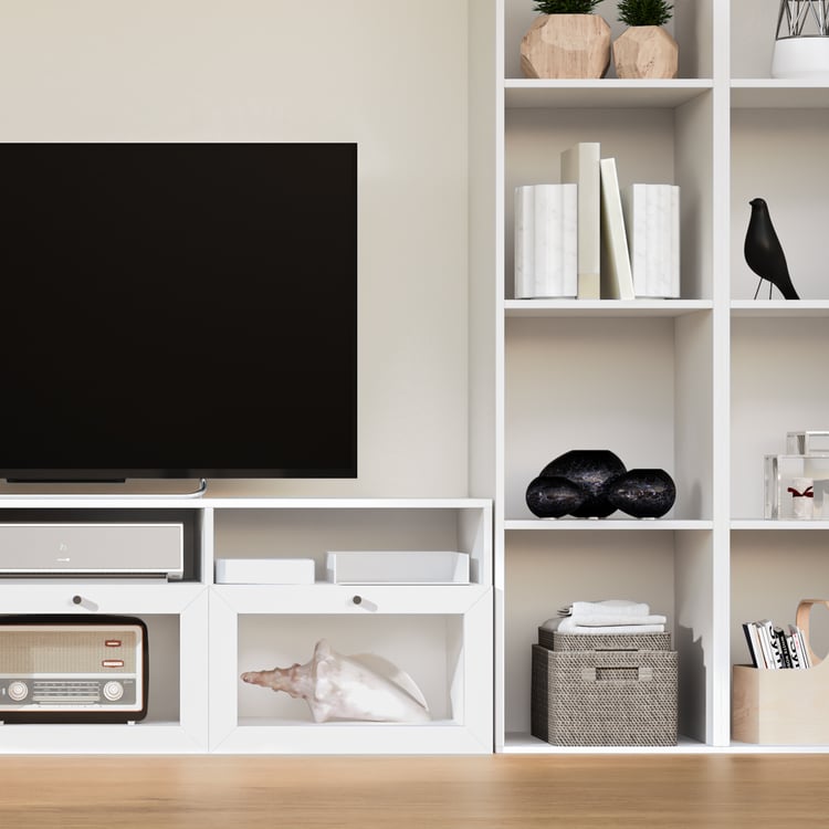 Soho Large TV Unit with Multipurpose Case - White