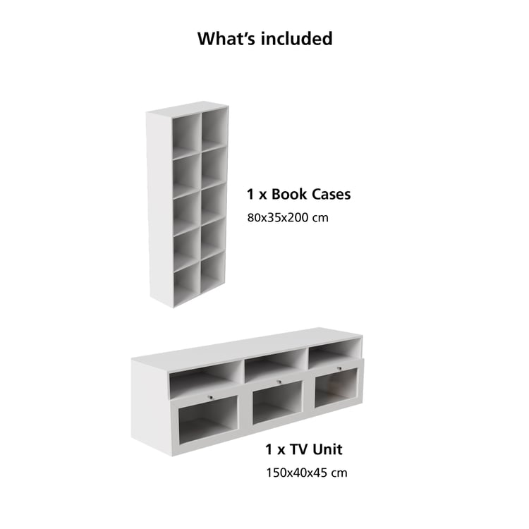 Soho Large TV Unit with Multipurpose Case - White