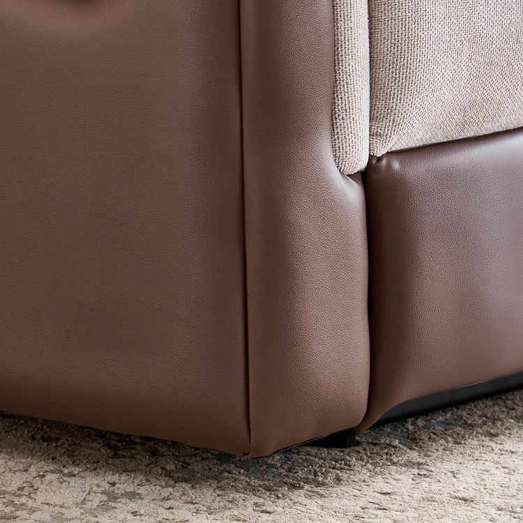 Albert Fabric 3-Seater Recliner - Brown