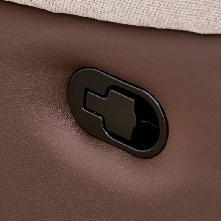 Albert Fabric 3-Seater Recliner - Brown