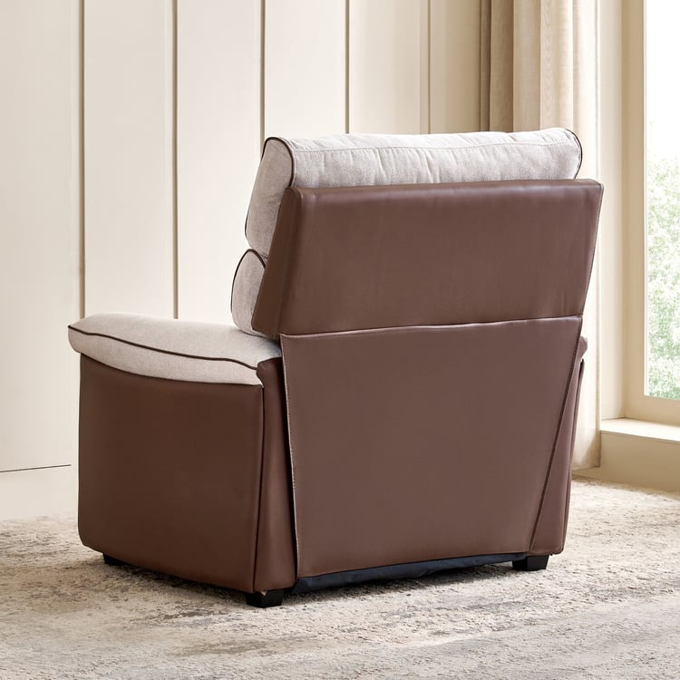 Albert Fabric 1-Seater Sofa - Brown