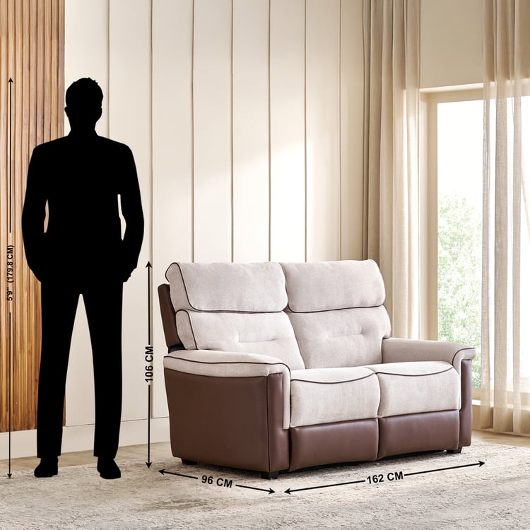 Albert Fabric 2-Seater Sofa - Brown