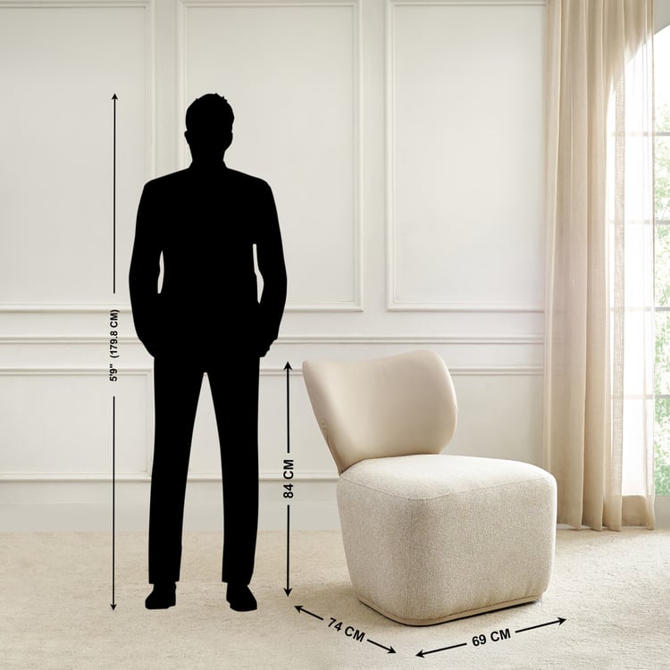 Lune Fabric Accent Chair - Beige