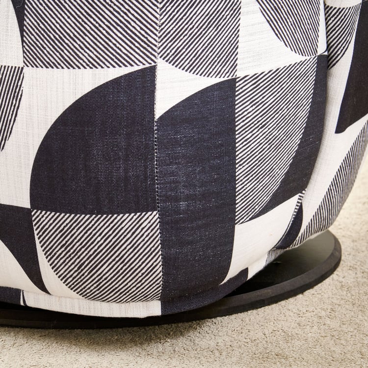 Saga Fabric Swivel Accent Chair with Cushion - Black