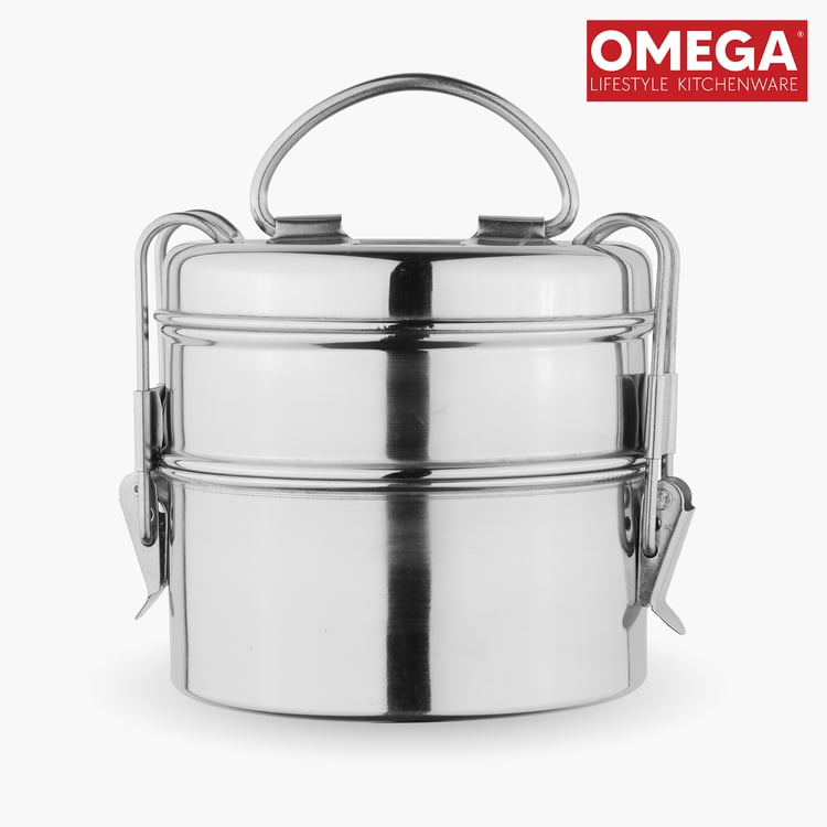 OMEGA Stainless Steel 2-Tier Lunch Box