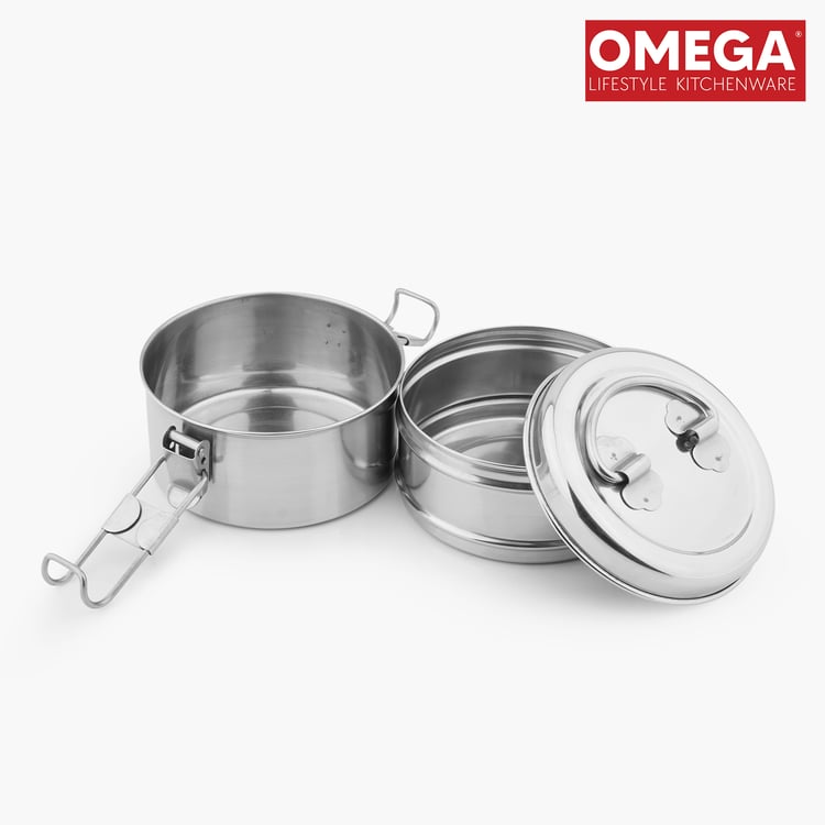 OMEGA Stainless Steel 2-Tier Lunch Box