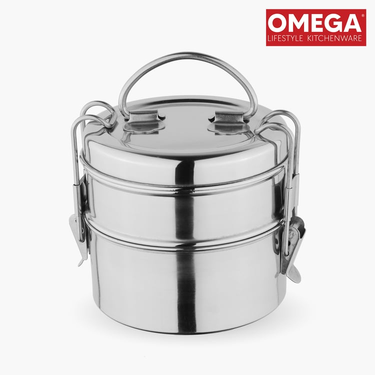 OMEGA Stainless Steel 2-Tier Lunch Box