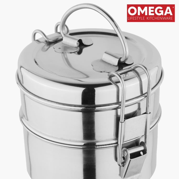 OMEGA Stainless Steel 2-Tier Lunch Box