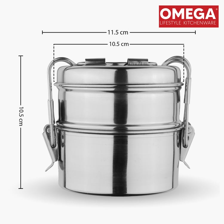 OMEGA Stainless Steel 2-Tier Lunch Box