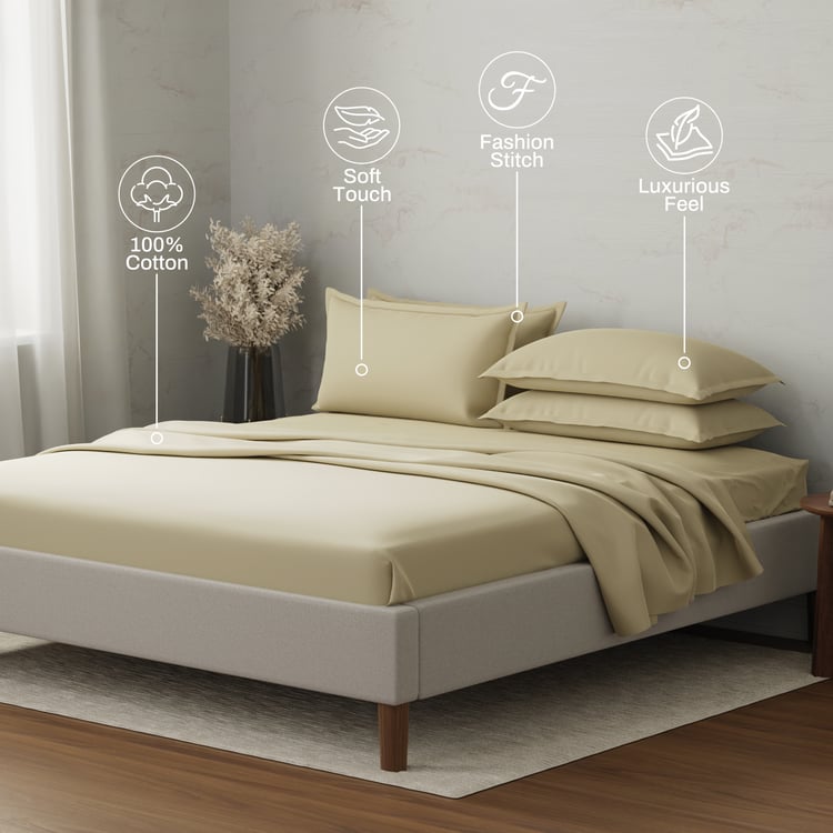 BOUTIQUE LIVING Emblem Cotton 300TC 5Pcs Super King Bedsheet Set