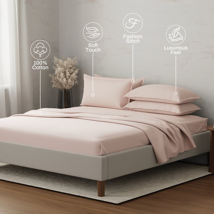 BOUTIQUE LIVING Emblem Cotton 300TC 5Pcs Super King Bedsheet Set