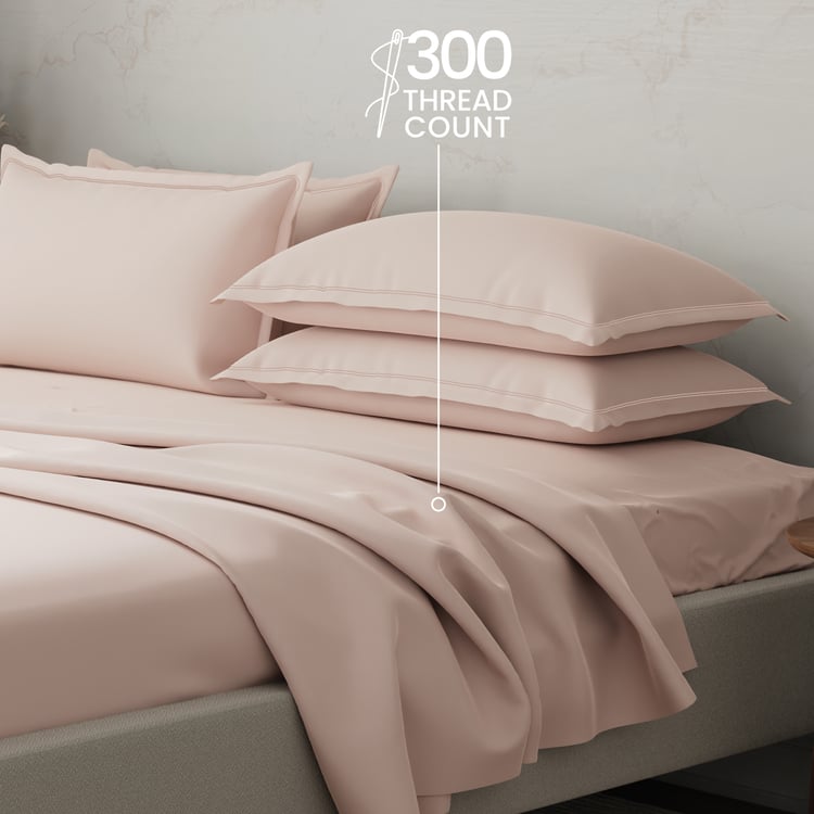 BOUTIQUE LIVING Emblem Cotton 300TC 5Pcs Super King Bedsheet Set