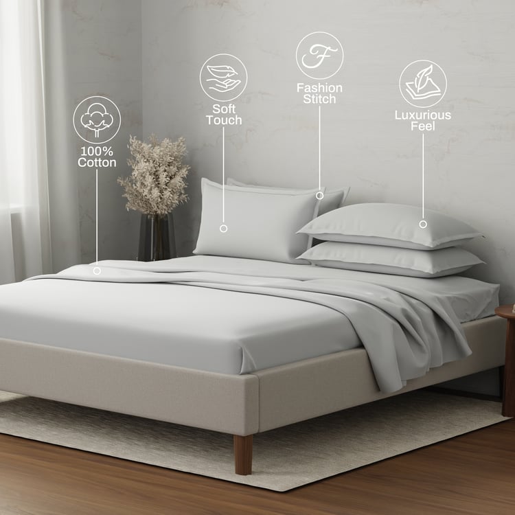 BOUTIQUE LIVING Emblem Cotton 300TC 5Pcs Super King Bedsheet Set