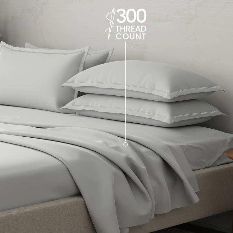 BOUTIQUE LIVING Emblem Cotton 300TC 5Pcs Super King Bedsheet Set