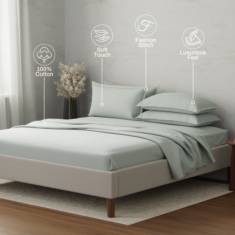 BOUTIQUE LIVING Emblem Cotton 300TC 5Pcs Super King Bedsheet Set