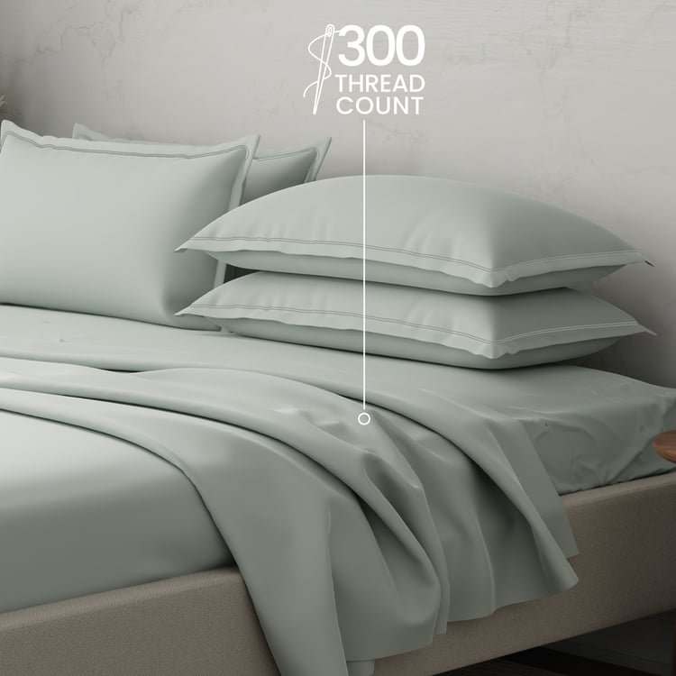BOUTIQUE LIVING Emblem Cotton 300TC 5Pcs Super King Bedsheet Set