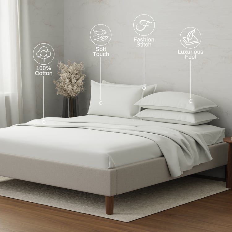 BOUTIQUE LIVING Emblem Cotton 300TC 5Pcs Super King Bedsheet Set