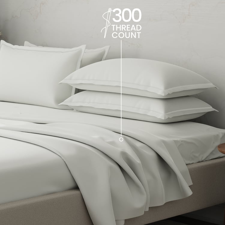 BOUTIQUE LIVING Emblem Cotton 300TC 5Pcs Super King Bedsheet Set