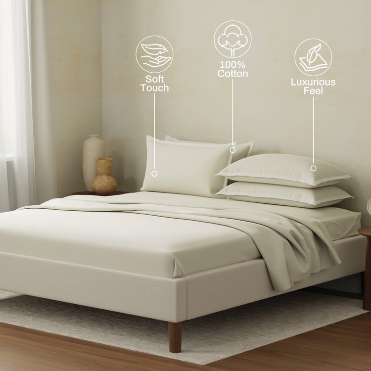 BOUTIQUE LIVING Charm Cotton 400TC 5Pcs Super King Bedsheet Set
