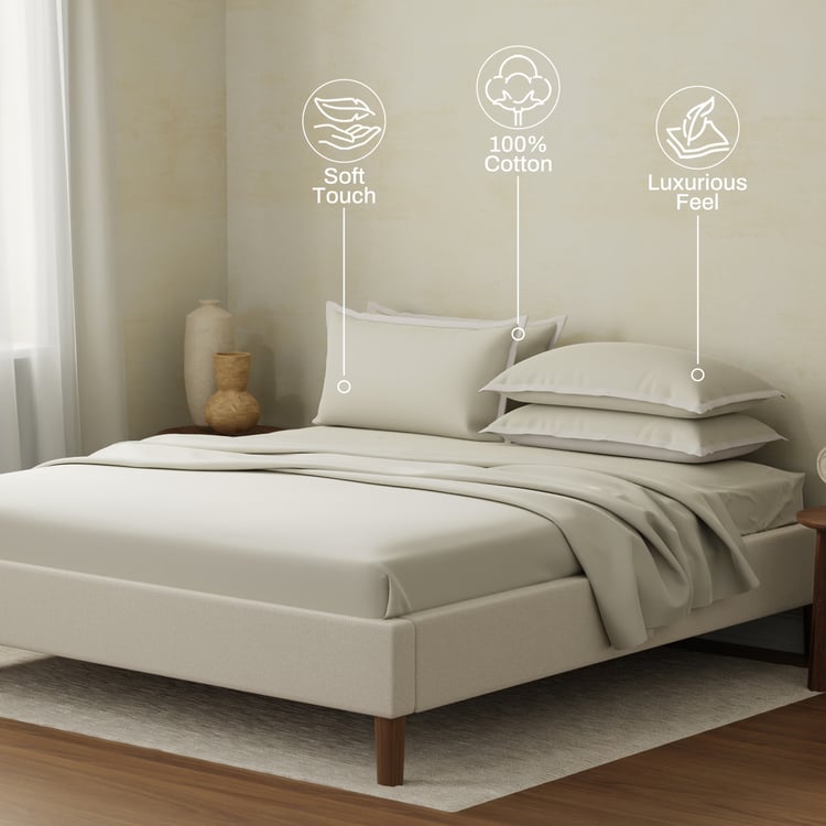 BOUTIQUE LIVING Charm Cotton 400TC 5Pcs Super King Bedsheet Set
