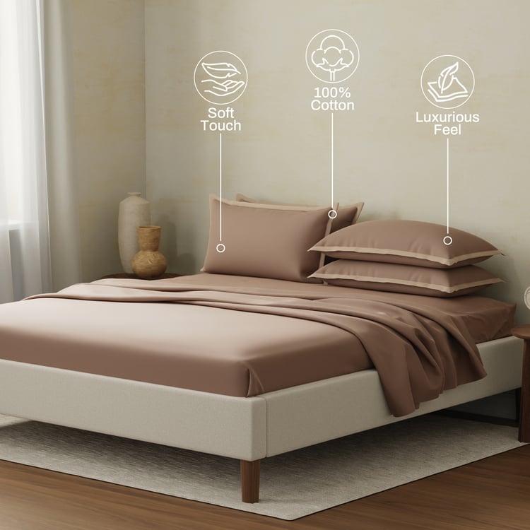 BOUTIQUE LIVING Charm Cotton 400TC 5Pcs Super King Bedsheet Set