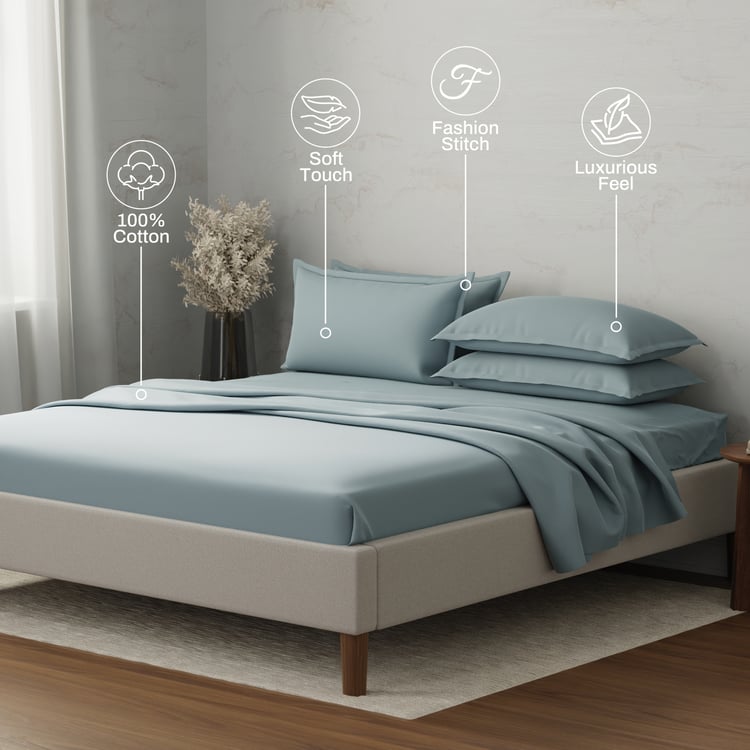 BOUTIQUE LIVING Emblem Cotton 300TC 5Pcs Super King Bedsheet Set