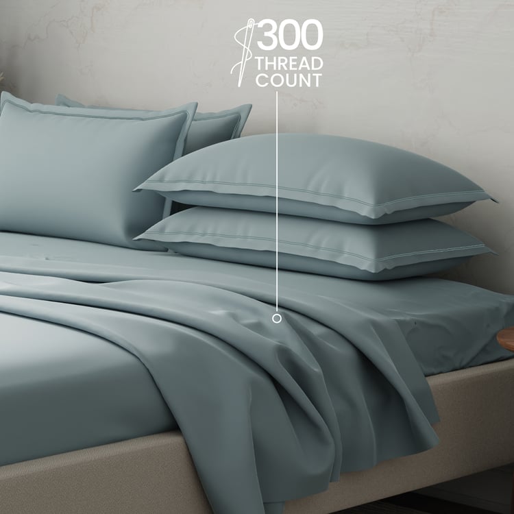 BOUTIQUE LIVING Emblem Cotton 300TC 5Pcs Super King Bedsheet Set