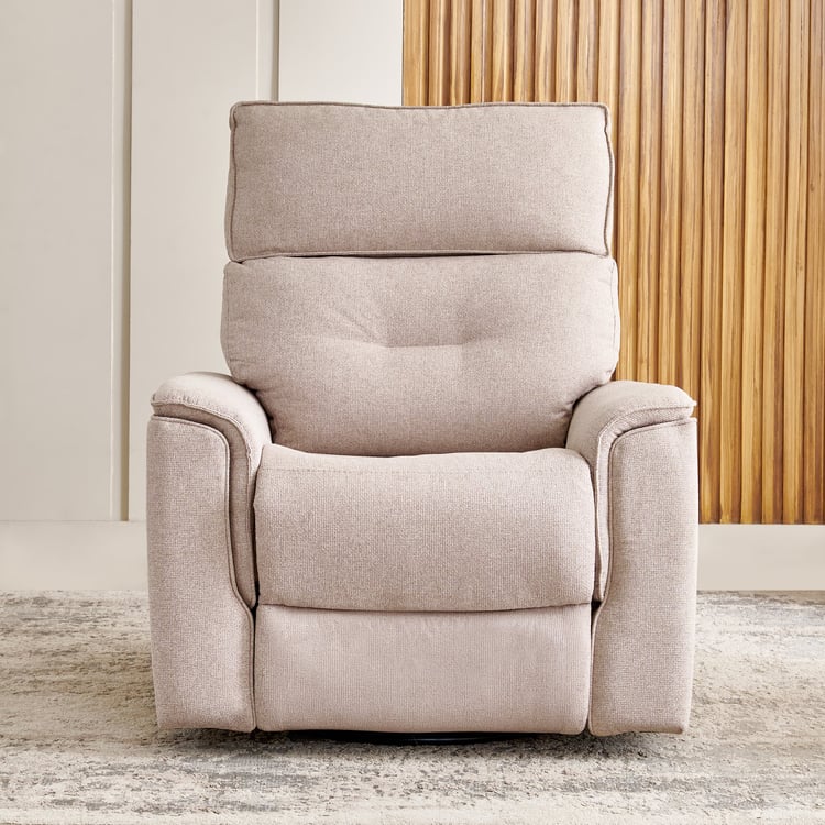 Daphne Fabric 1-Seater Swivel Electric Recliner - Brown