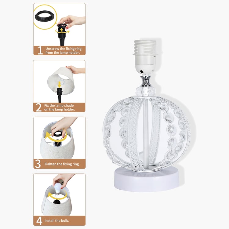 HOMESAKE Metal and Crystal Table Lamp - Small